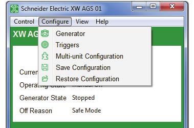 Configuring the Conext Automatic Generator Start Configuring the Conext Automatic Generator Start The following section describes how to configure the Conext Automatic Generator Start (AGS), an