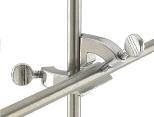 Clamp is constructed of strong aluminum alloy; fitted with over-sized knobs for very secure positioning.