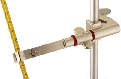 SPECIALTY Thermometer Swivel Clamp Holds glass tubes and thermometers 114mm (4.49") from support rod. Clamp features safety adjust spring plate jaws that adjust to any angle with locking wing nut.