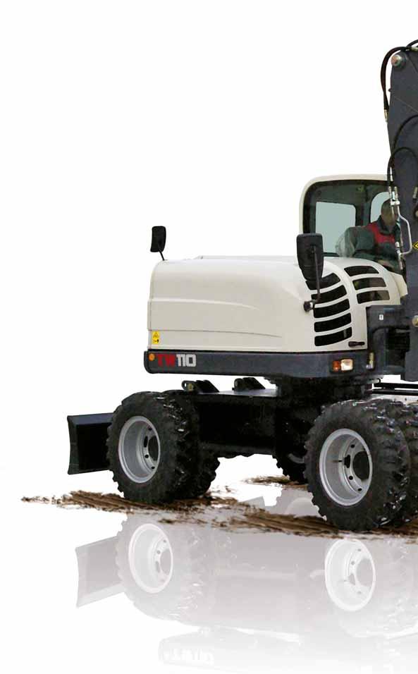 TEREX COMPACT WHEELED EXCAVATORS VERSATILITY ON WHEELS Working hydraulics operate independently of drive hydraulics to deliver power when and where you need it.