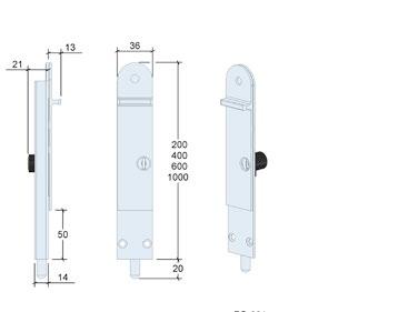 DF SPECIFICATIONS max wind load min door thickness security dropbolt lengths throw length finishes 450kg force 35mm keyed, non-keyed 200/400/600/1000mm 20mm PVD brass natural anodised black