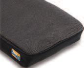 Dual-layered, contoured foam base Reticulated foam in the outer cover promotes