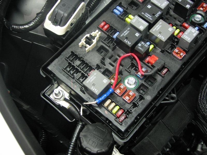 Install pigtail of +12V harness into the fuse box on #15 fuse using the fuse tap provided