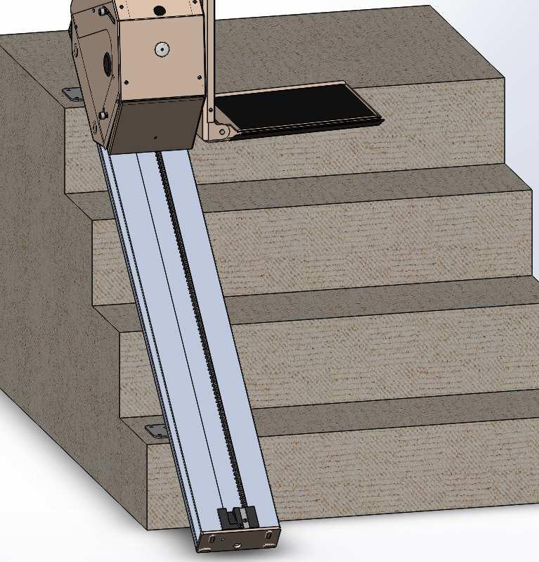 III. INSTALLATION PROCEDURES FOR STOCK UNITS: TRACK INSTALLATION: Track and rack should be cut before installing them on stairs Tracks are packaged in individual boxes.
