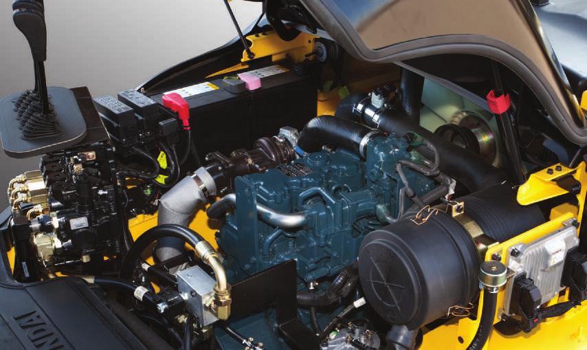 Large Engine Hood Highly accessible engine compartment assures fast and efficient maintenance.