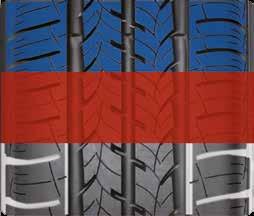 The modern lateral groove system in the tread grooves means that water is effectively channelled from the contact area in the middle to the large circumferential grooves.