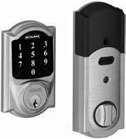 36-2010 Grade 1 Includes a built-in alarm that detects activity at the door BE469 Schlage Connect with Alarm Uses Z-Wave to