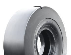 The specially formulated tread compound helps extende the life of the tire and provides excellent service on hard surfaces. Applications: Container Handler, Reach Stacker, Large Forklifts 18.