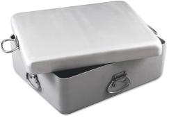 6 cm) side wall retains food juices. Square loop handles make pans easy to transport. Open bead for easy cleaning. Item in cm Pack A12183 12 x 18 x 3 30.5 x 45.7 x 7.6 6 A14203 14 x 20 x 3 35.6 x 50.