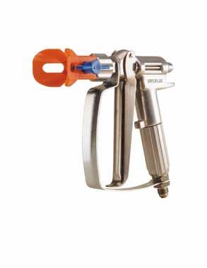l M250 AIRLESS spray guns Recommended for quality AIRLESS industrial applications Features Benefits Ergonomic design Very comfortable handle and trigger Tungsten carbide needle and seat Outstanding