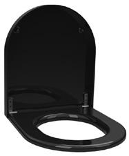 232 Vandal-resistant toilet seat manufactured in black polyethylene. Fixing elements supplied.