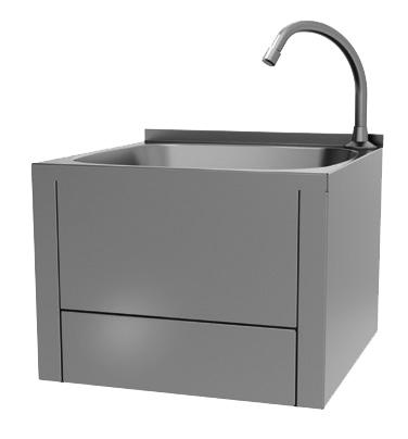 or high polish finish. Overflow is optional. Supplied with swan neck spout, leg operated self-closing valve, 1 ¼" waste valve and fixing elements.