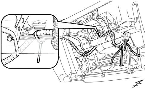 (r) Bundle the excess portion of the vehicle harness, then secure the V5 harness and vehicle harness with 1 large