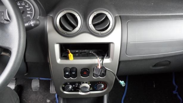 unclip the car stereo and air conditioning