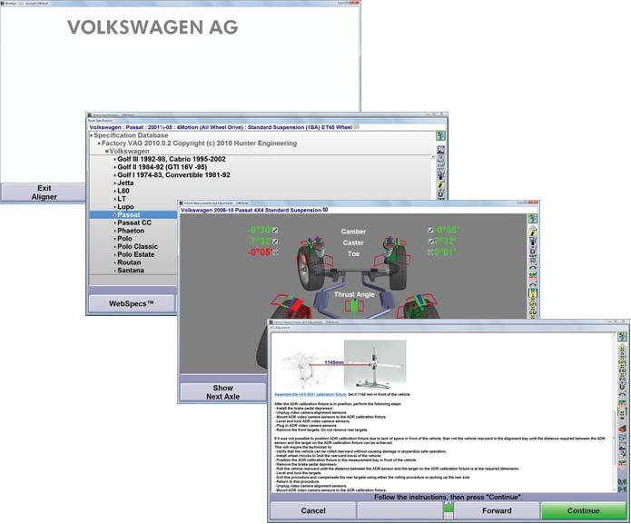 The software has been specially developed for VW. It provides vehicle-specific measuring procedures and information.