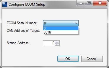 7. Select the ECOM Serial Number and select OK.