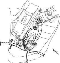 22. Locate and disconnect the white 2P and white 6P connector from the ignition switch. (Fig. B 16) 23.