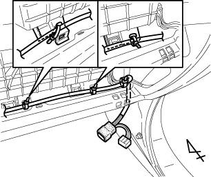 Route the V5 harness toward the glove box area, then secure the V5 harness to the vehicle harness with one medium wire tie.. (Fig. B 31) 46.