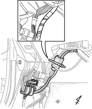 Secure the 14P connectors to the vehicle harness with one medium wire tie. (Fig. B 3) 4.
