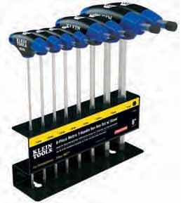 Journeyman TM T-Handle Hex-Keys T-Handle Ball-End Hex-Key Set with Stand Metric Metal stand for convenient mounting 9 on bench or wall. Short blade through handle provides maximum tool versatility.