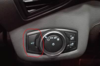 shown. NOTE: Higher trim level vehicles will use the OEM button, located to the left of the headlight control switch (pictured).