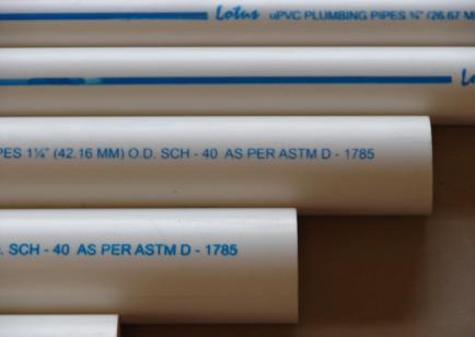 Lotus upvc Plumbing Pipes and Fittings Material: upvc SPECIFICATION OF PLUMBING & BELL FORM PIPES Length: