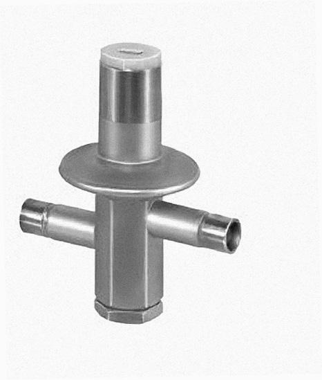 Page 22 / Catalog E-1, Thermostatic & Automatic Expansion Valves A Series Constant Pressure (Automatic) Valves Specifications 0-90 psig adjustment range Bypass bleeds available Construction: Brass,