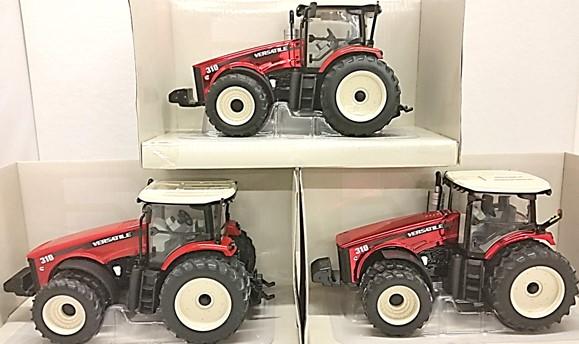 NIB #93 $ Ertl 1/32 Versatile 310 tractor model that is A Factory-produced Error. Assembled with Chrome hood & Red fenders.