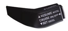vehicle Speed Control Lever: cruise On/Off Push the ON/OFF button to activate the Speed Control. CRUISE will appear on the instrument cluster to indicate the Speed Control is on.