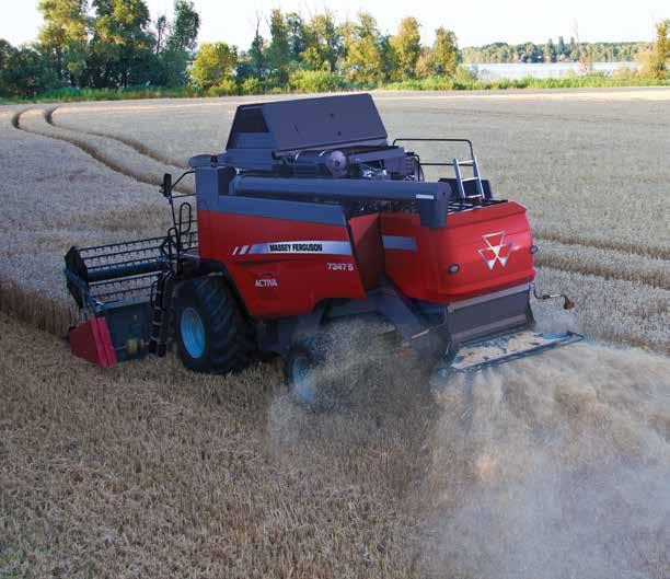 A twin rotor multi adjustable chaff spreader is available as an option.