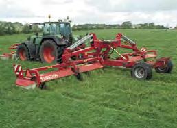 Trailed triple combination mowers GXT 12005/GX 12005 SM Optimal stubble height is set through the central adjustment. Pendulum suspended cutting units ensure exact contour following.
