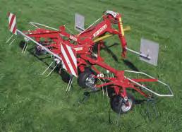 Rotary tedders Z Mounted tedders intended for small tractors. Large rotor diameter with large overlap ensures good spreading quality. Hydro models with wide angle transmission - ensures long life.