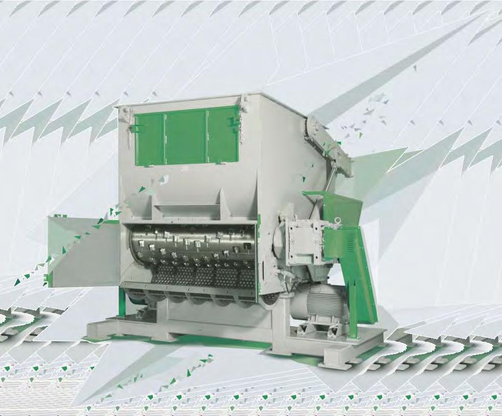 X-Series for high throughput applic The X shredders feature large 750 mm diameter rotors drive by heavy idustrial gearboxes.