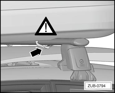 Load Panorama glass sunroof opening area Caution Add-on components (such as a roof box, bicycle rack etc.