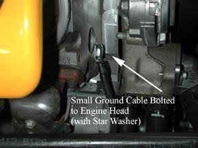 Standard Cable Installation: Vehicles with the standard (full length) ground cable will bolt to the engine block in place of the original ground cable.