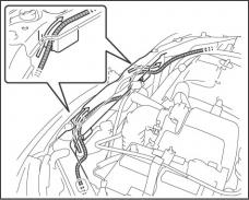 5. Route the fog light wire harness through inside of the radiator support upper to right side. (Fig. C3) 6.