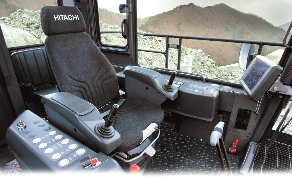 Designed to Offer Comfort and Intelligence Comfortable operator space and simplified maintenance, backed by Hitachi technologies and experience. High Visibility.