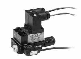 AA2 Modular Venturi Vacuum Pumps with Solenoid-Operated Vacuum and Blow-Off Standard Pump: VP01QR-60 (M or H)/(24vDC or 110vAC): Optional Ultra Mini Switch/Sensor MANUAL OVERRIDE DC POWER CONNECT