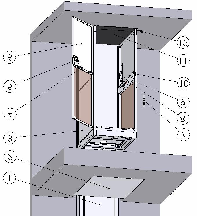 2- Telecab residential elevator Savaria Telecab model is offered in several types of configurations & sizes. Anatomy of the lift Telecab consists of a tower, a cab, and floor plug system.