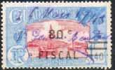 Ovpt FISCAL on Quittance stamps of France of 1891, surcharged with two bars through previous value. 55.