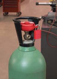 77 Gas Cylinder Lockout Surrounds the valve handle to protect against