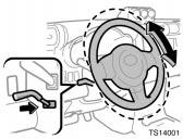 Tilt steering wheel Outside rear view mirrors TS14001 CAUTION Do not adjust the steering wheel while the vehicle is moving.
