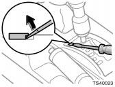 If you cannot shift automatic transmission selector lever TS40023 If you cannot shift the selector lever out of the P position to other positions even though the brake pedal is depressed, use the
