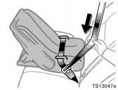 TS13047a TS13048a TS13049a 2. Fully extend the shoulder belt to put it in the lock mode.