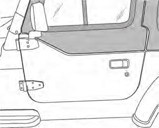 If the back of a door is hitting the top, unlatch the windshield latches and push the top rearward. Tighten the belt rail bolts and then readjust the windshield latches.