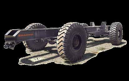 axles front and rear; front oscillates (with hydraulic oscillation lock), rear rigid to frame Transmission -speed hydrostatic drive Steering Hydraulic -wheel steer; front axle controlled by joystick