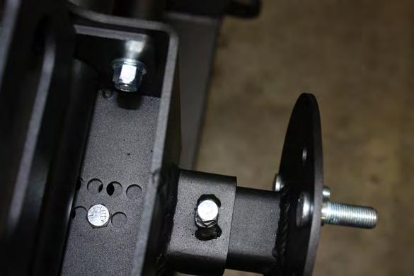 20. Install the studs into the tire mounting bracket by aligning the holes in the bracket to the hole in your wheel. You will have one of two patterns.