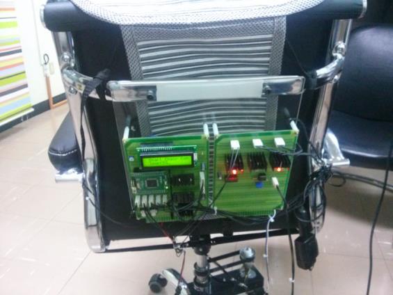 Temperature checked with LCD and fan additionally mounted at the seat A sensor was