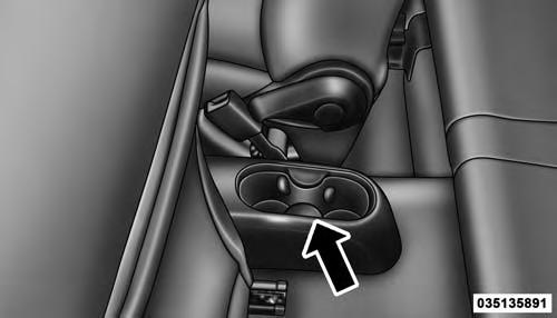 136 UNDERSTANDING THE FEATURES OF YOUR VEHICLE Front Cupholders For rear passengers, there