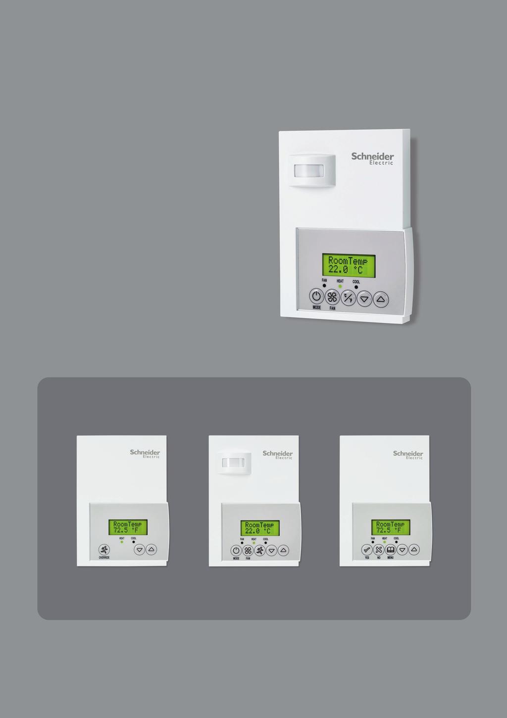 SE7000 Series Room Controllers > Wired or wireless functionality > Automatic energy savings with optional integrated passive infrared (PIR) motion sensor > No extra components or special tools